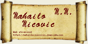 Mahailo Mićović vizit kartica